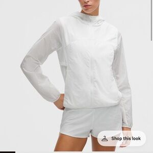 lululemon athletica White Lightweight Hooded Windbreaker Jacket